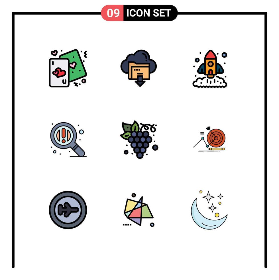 9 ícones criativos sinais e símbolos modernos de zoom encontram elementos de design de vetores editáveis de marketing de inicialização em nuvem