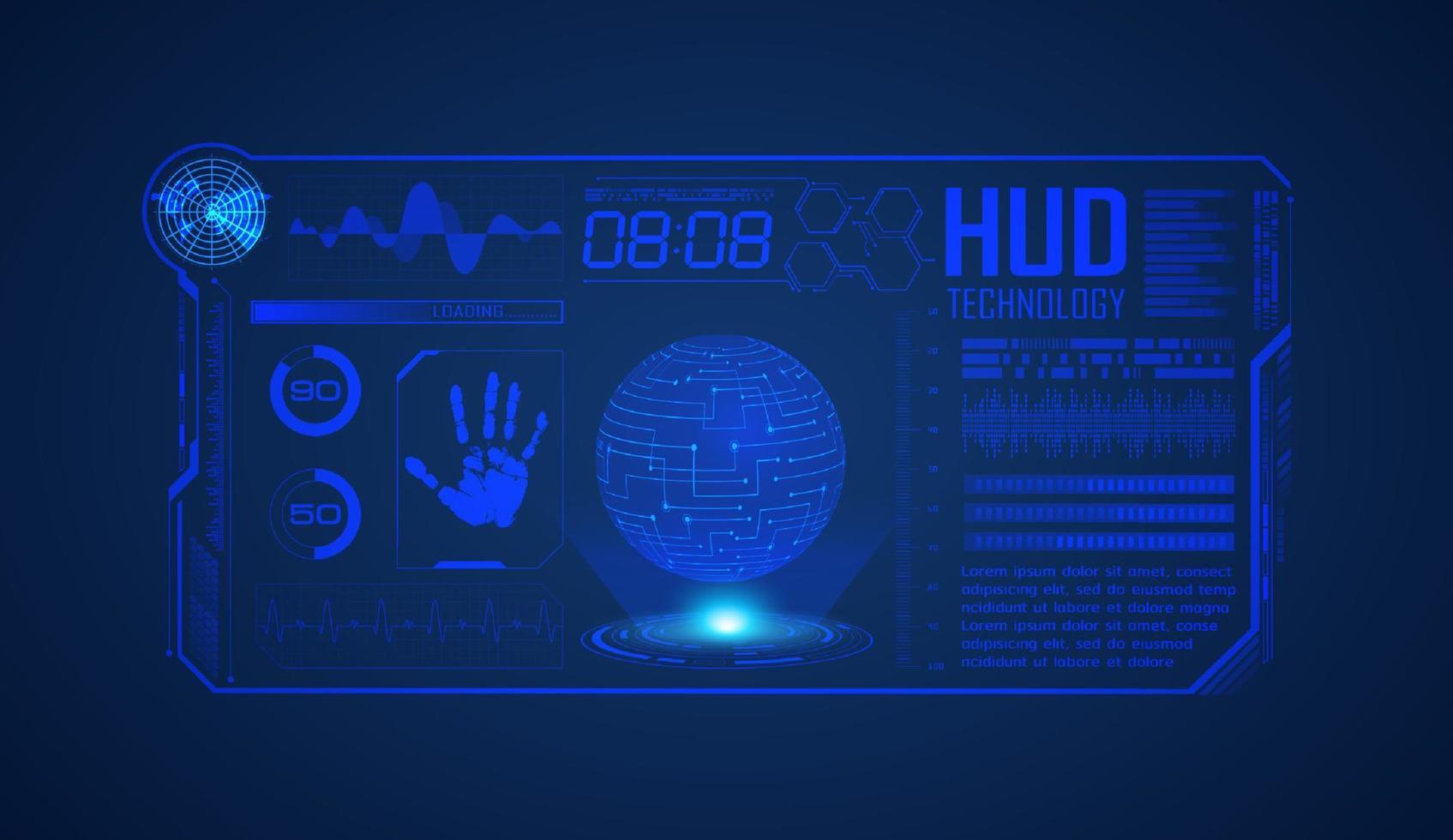 fundo de tela de tecnologia hud moderna vetor