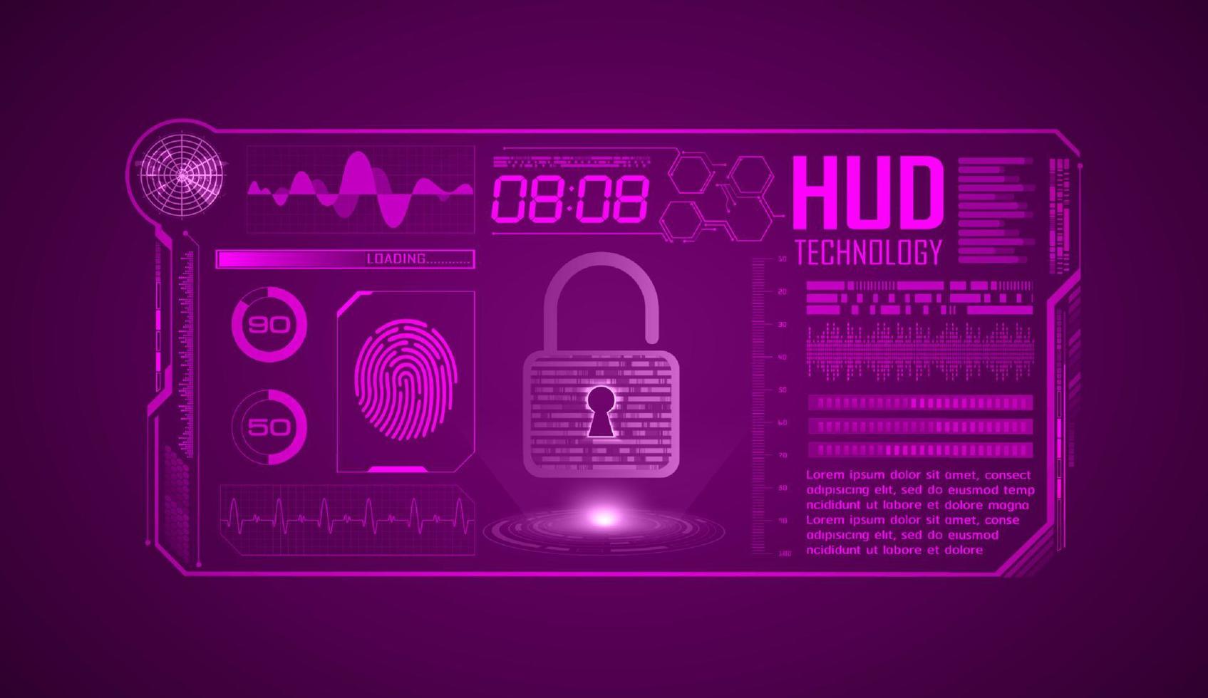 fundo de tela de tecnologia hud moderna vetor