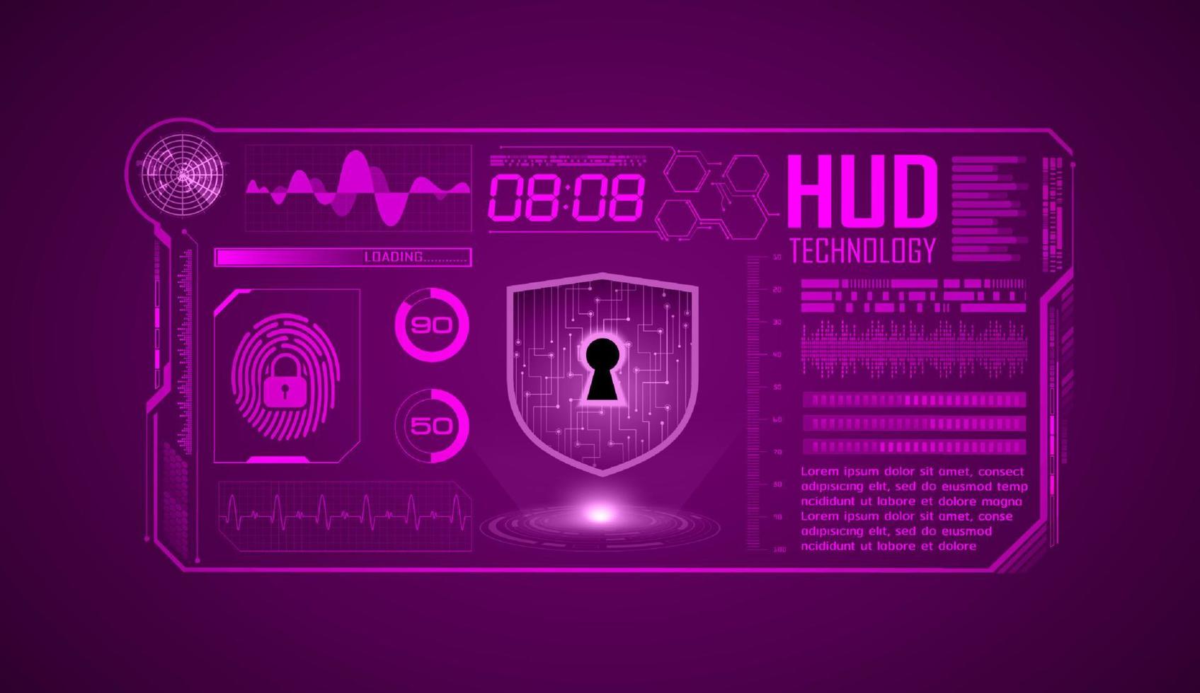 fundo de tela de tecnologia hud moderna vetor