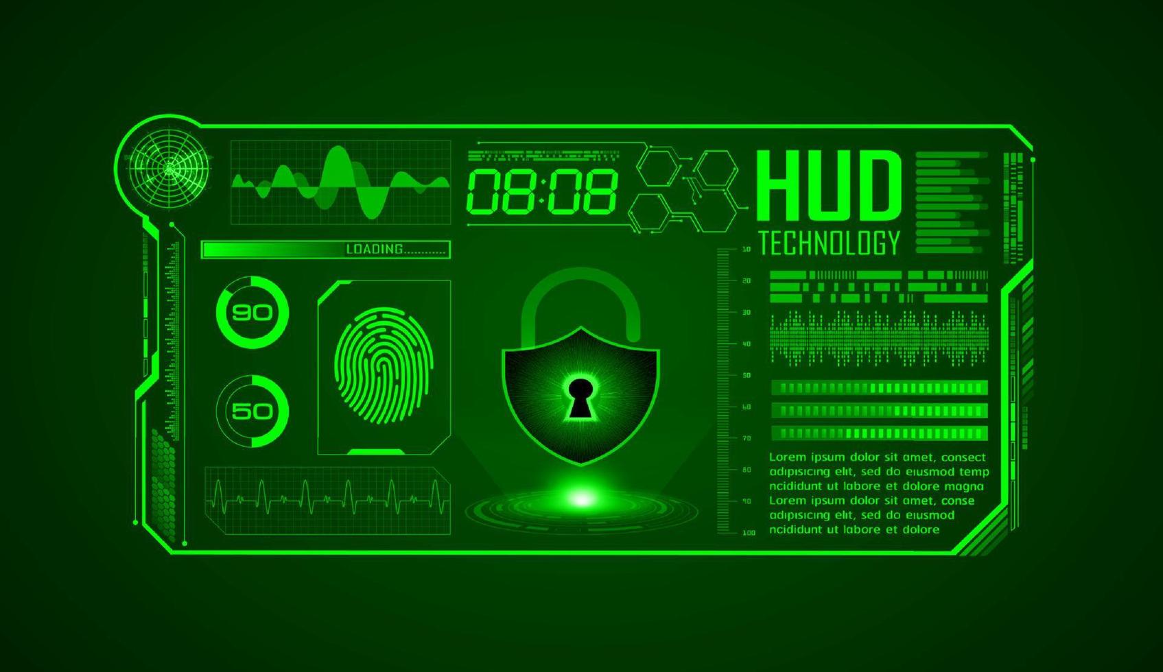 fundo de tela de tecnologia hud moderna vetor