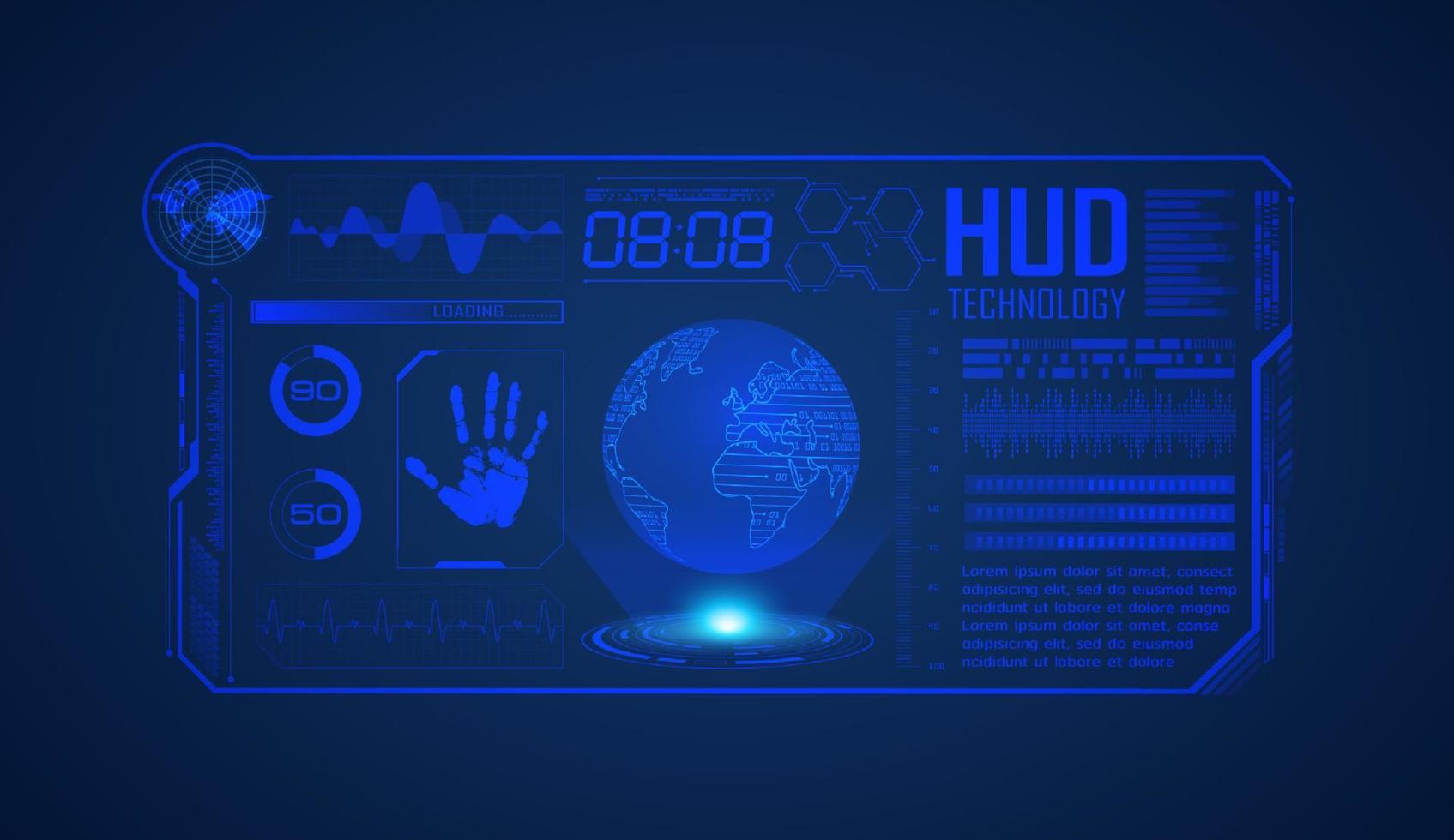 fundo de tela de tecnologia hud moderna vetor