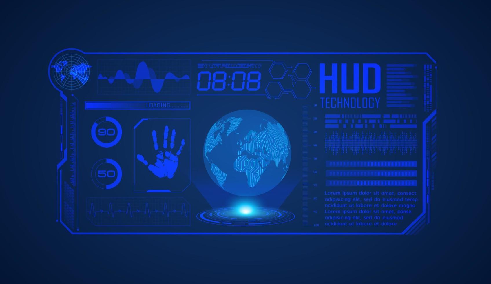 fundo de tela de tecnologia hud moderna vetor