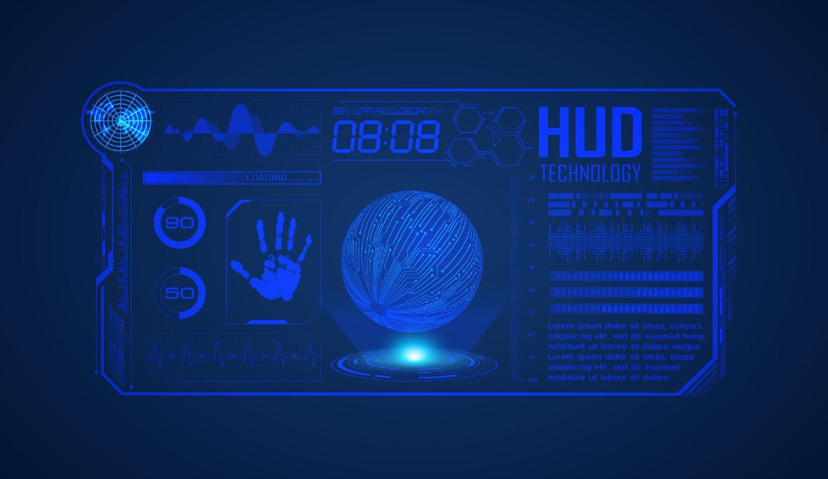 fundo de tela de tecnologia hud moderna vetor