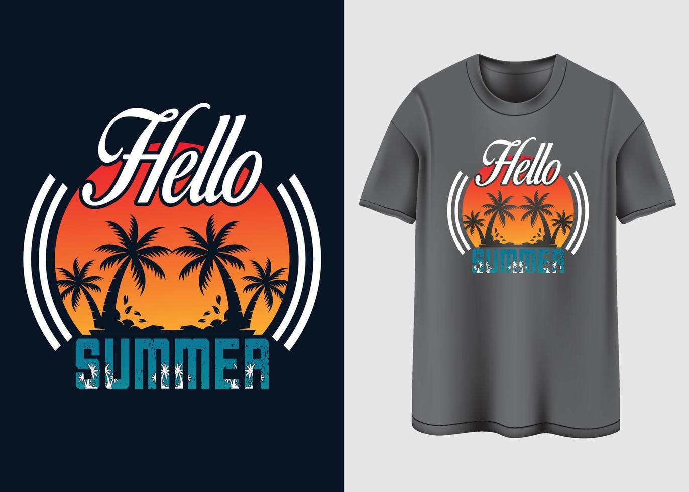 design de camiseta de tipografia de vibrações de verão vetor