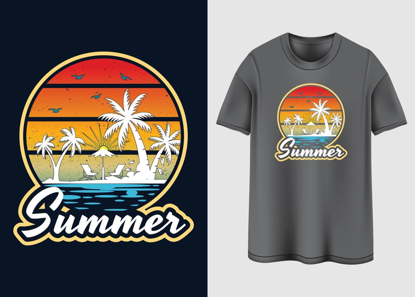 design de camiseta de tipografia de vibrações de verão vetor