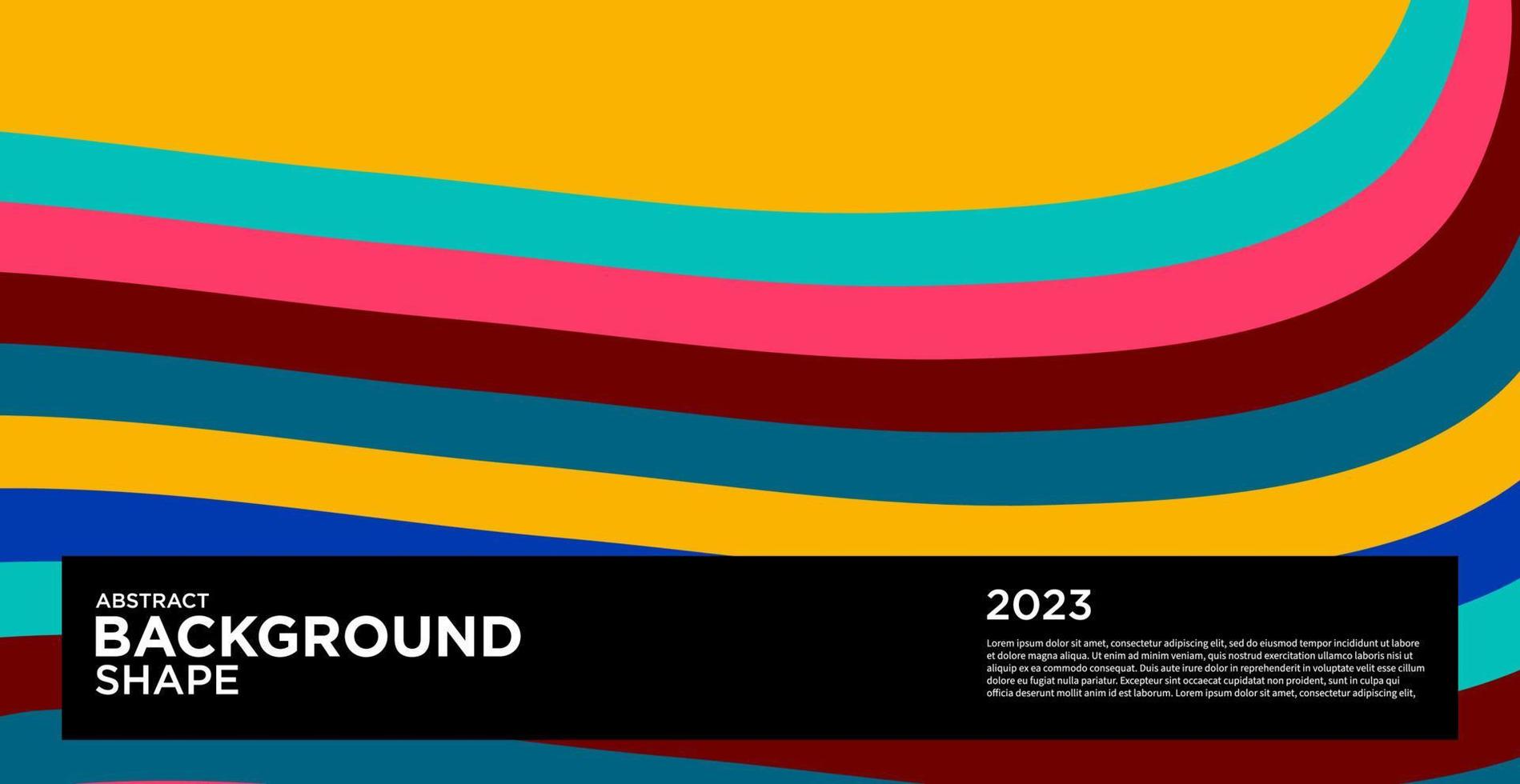modelo de design do ano novo 2023 com abstrato colorido fluido, fundo colorido, pôster, panfleto, mídia social vetor