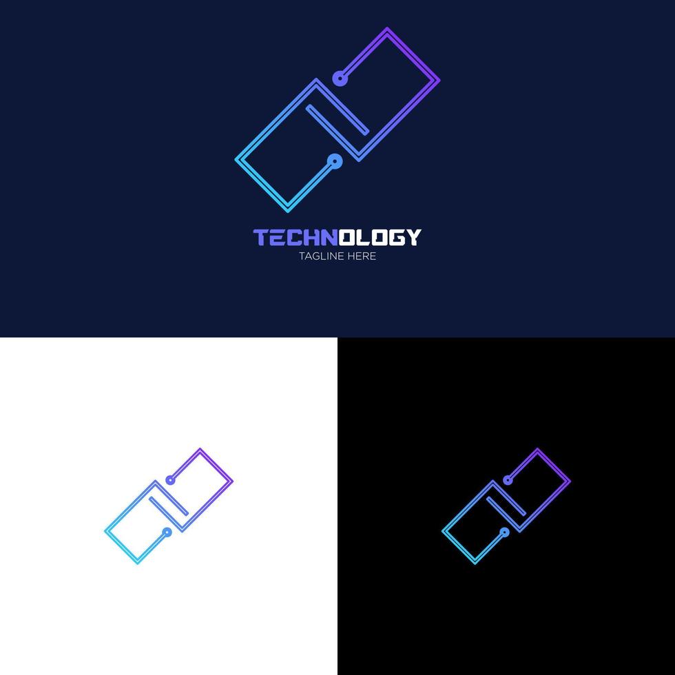 design de logotipo de tecnologia de ilustração. tecnologia digital. modelo de logotipo do cérebro. logotipo de vetor abstrato