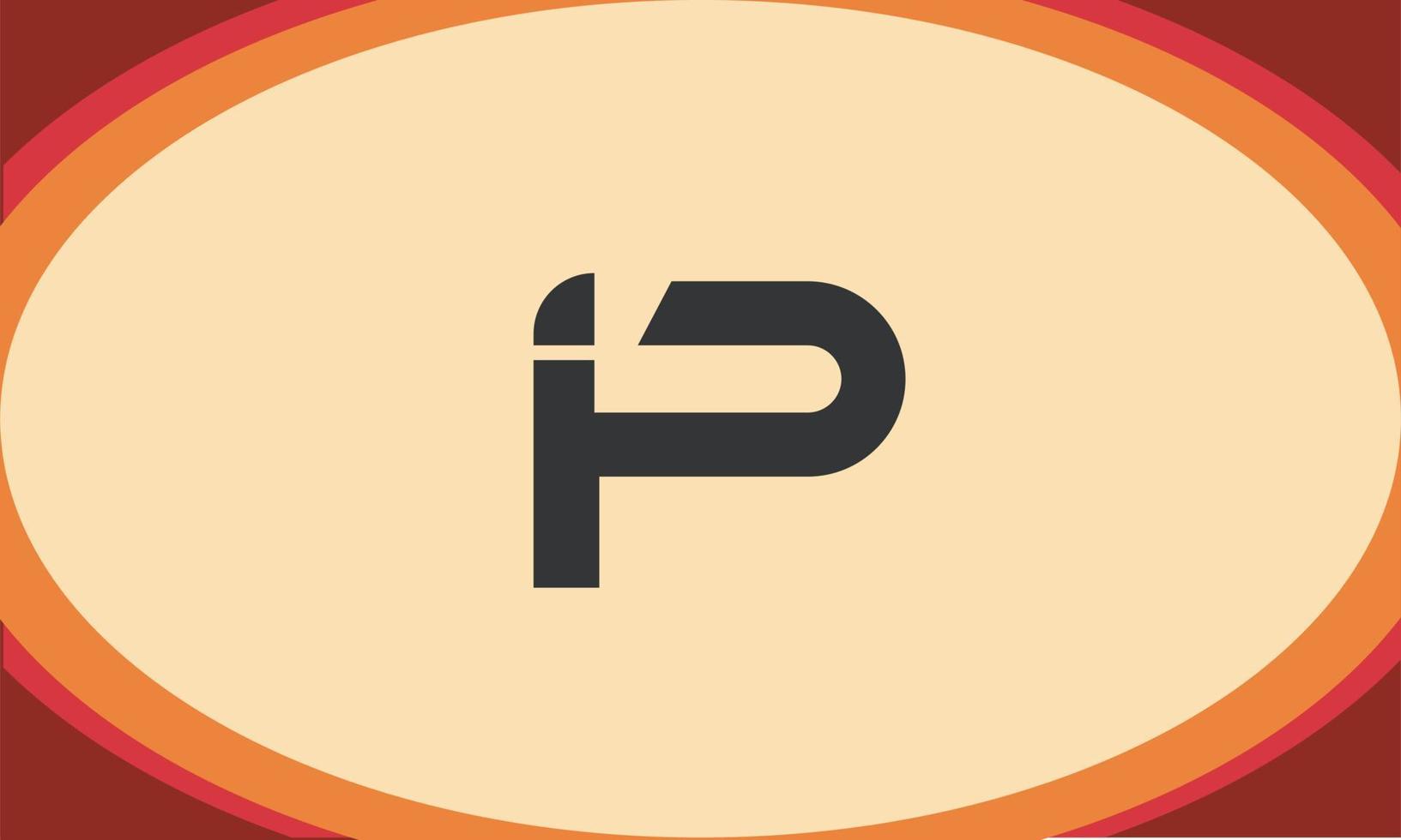 letras do alfabeto iniciais monograma logotipo ip, pi, i e p vetor