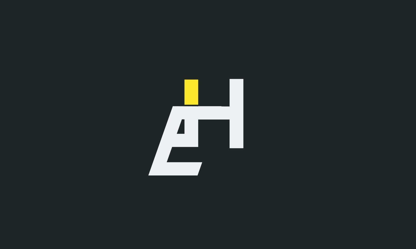 letras do alfabeto iniciais monograma logotipo eh, ele, e e h vetor