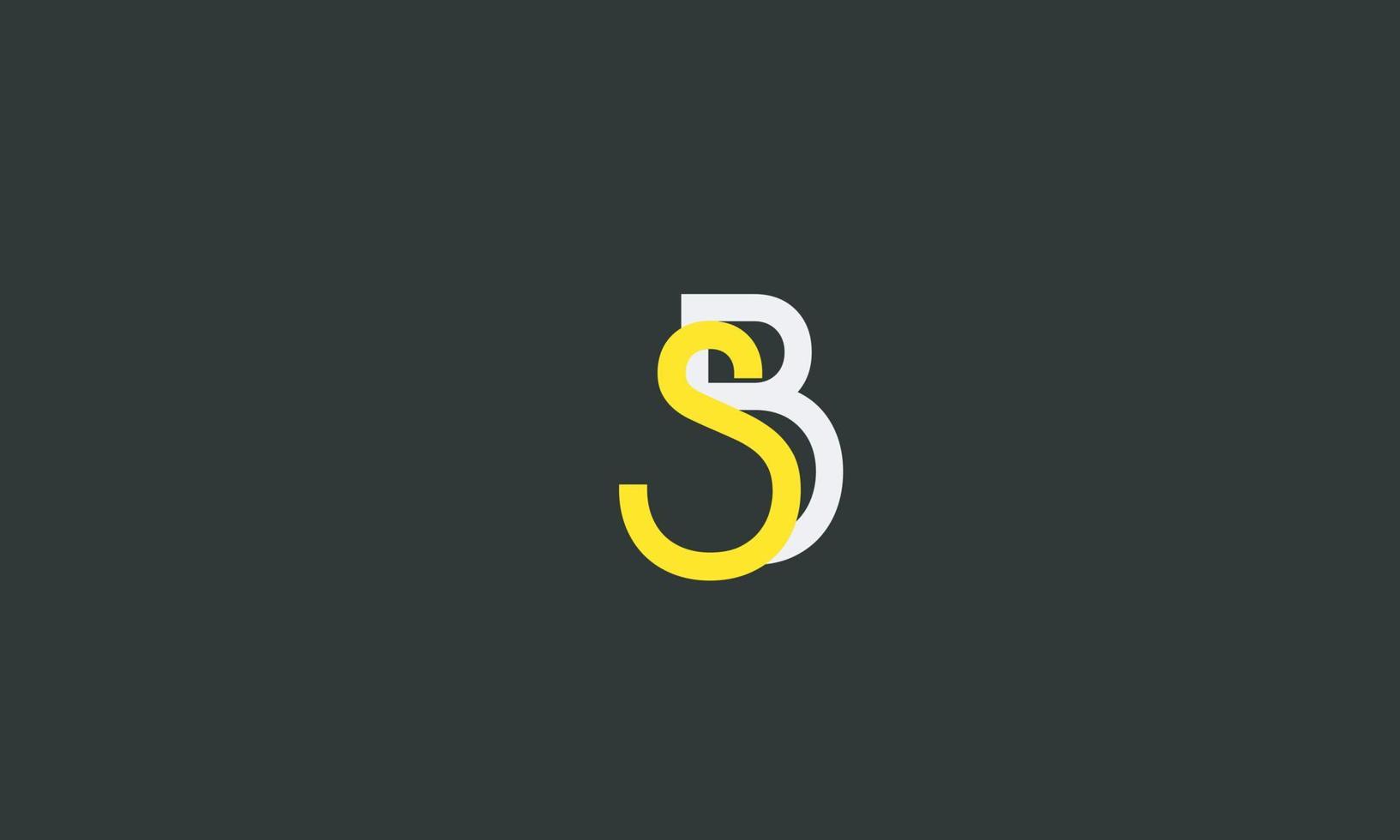 letras do alfabeto iniciais monograma logotipo sb, bs, s e b vetor
