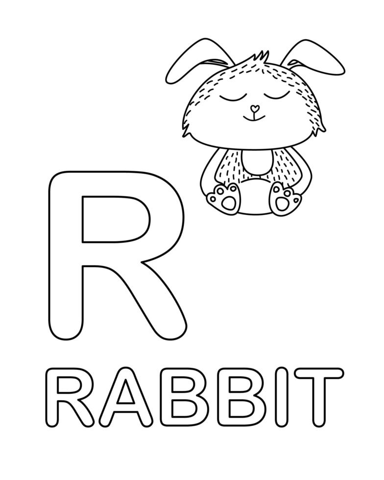 ícone de coelho fofo com a letra r vetor