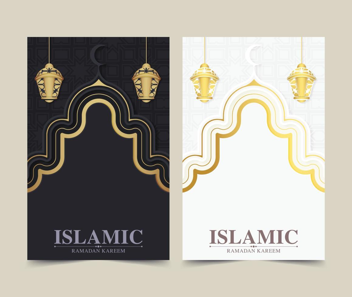 cartão de felicitações islâmico ramadan kareem de luxo vetor