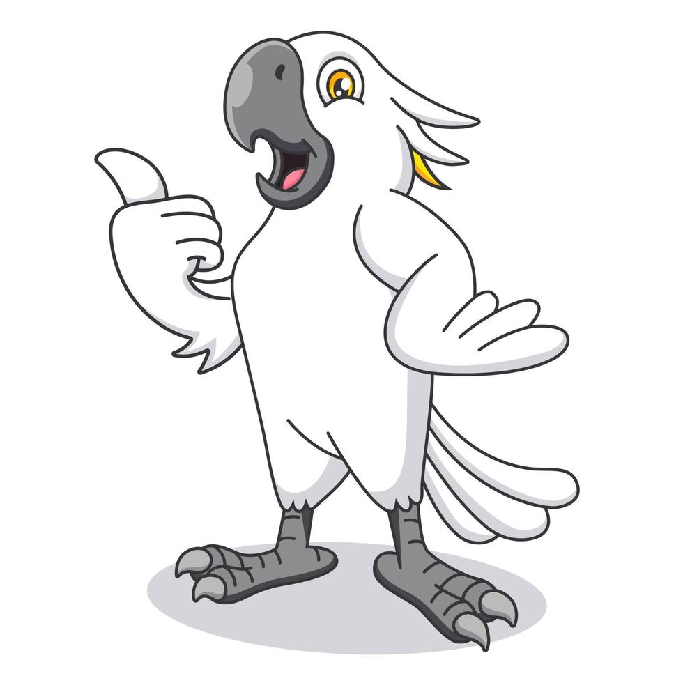 ilustração bonito dos desenhos animados de cacatua. desenho de animal fofo vetor