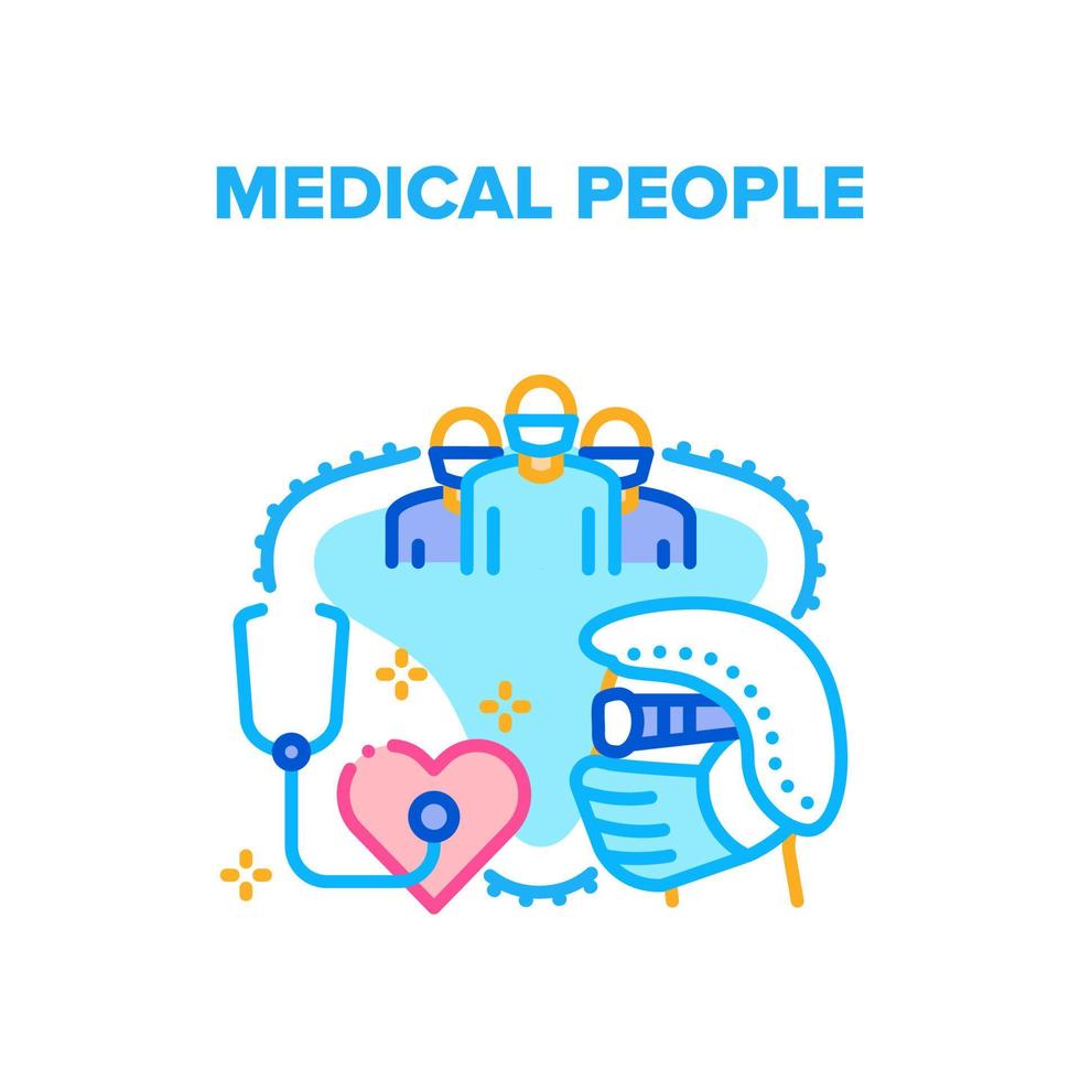 ilustração de cor do conceito de vetor de pessoas médicas