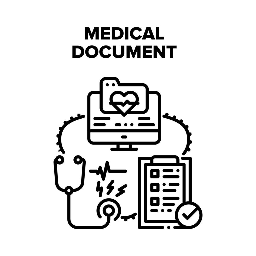 ilustração de cor de conceito de vetor de documento médico