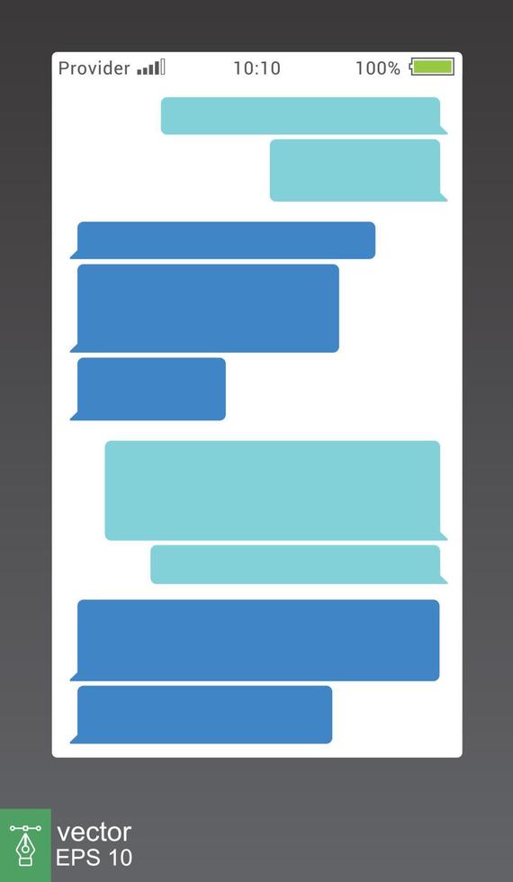 bolhas de serviço de mensagem curta messenger. estilo plano simples. caixas de sms de bate-papo de texto. modelo de bolhas de mensagens vazias. ilustração vetorial eps 10. vetor