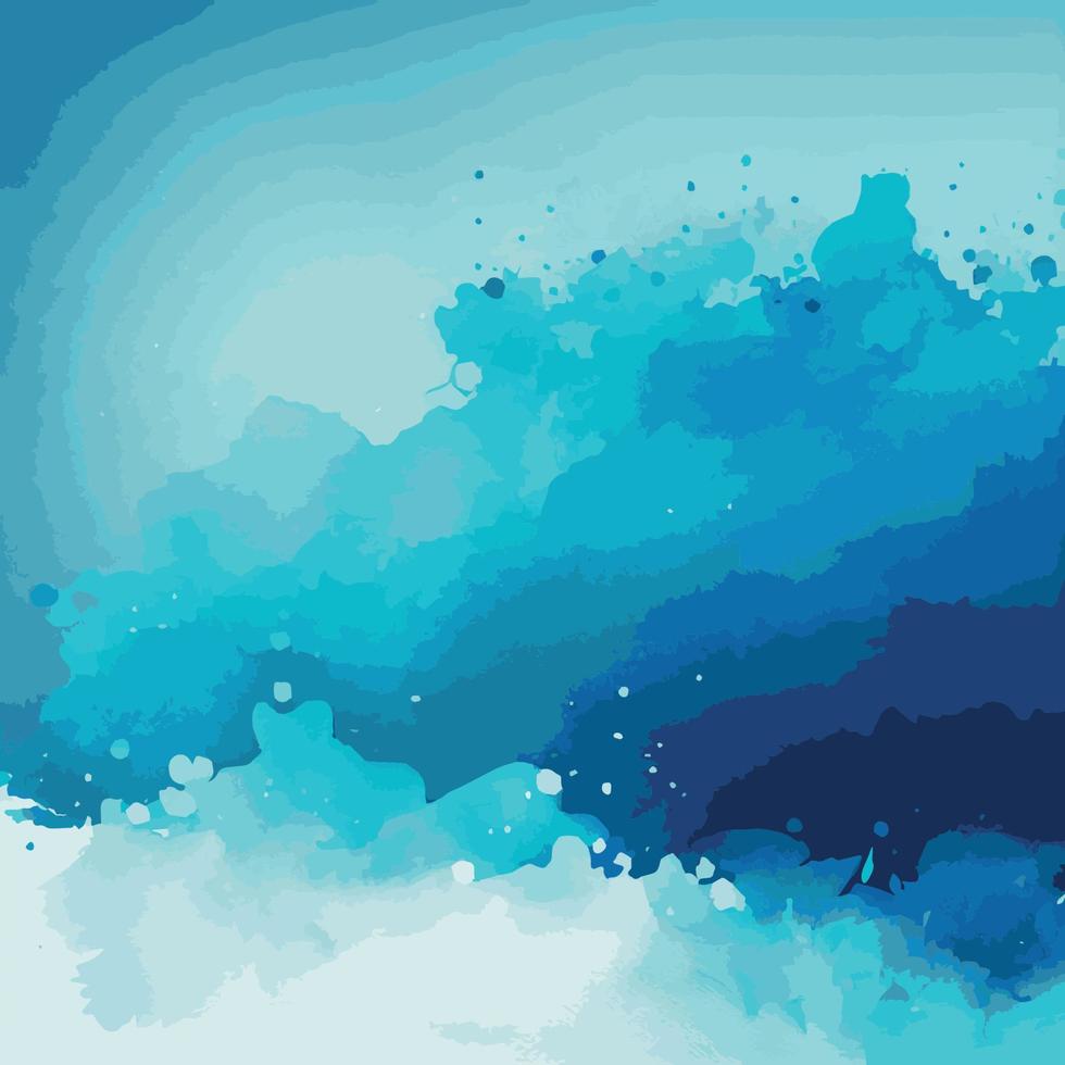 textura de aquarela azul realista sobre fundo branco - vector