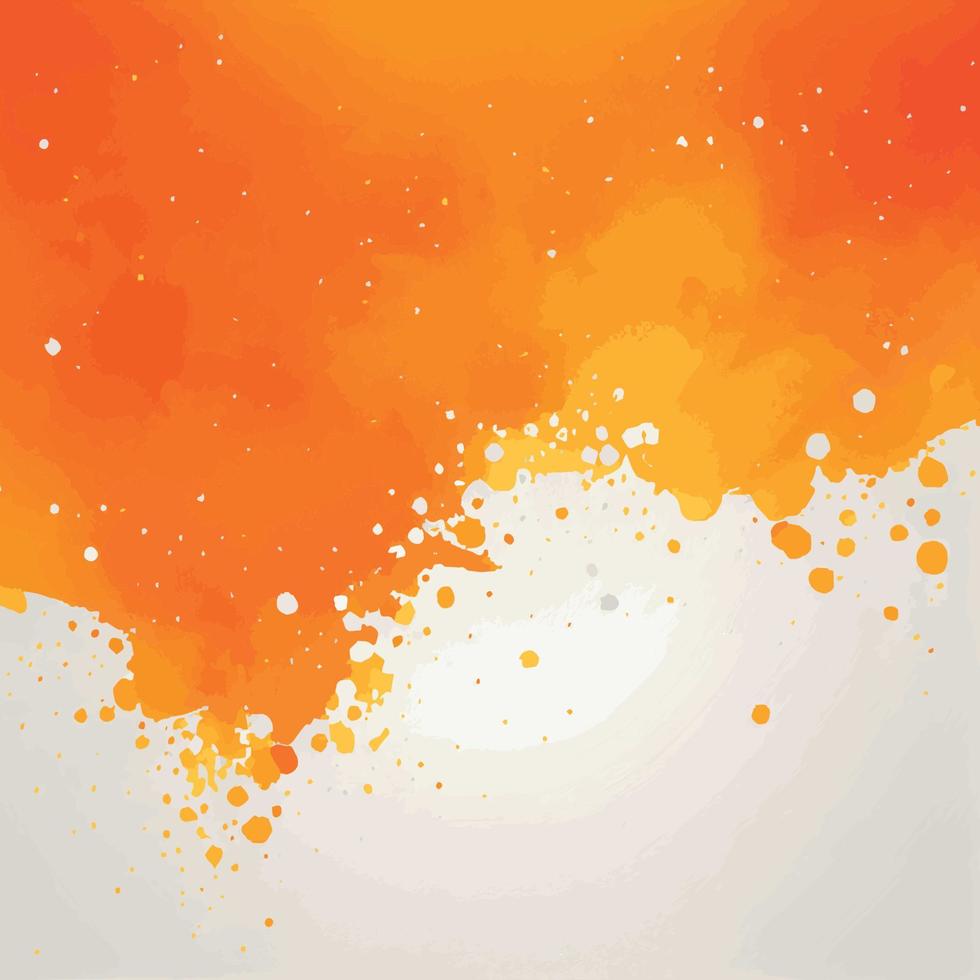 textura realista de aquarela amarelo-laranja em um fundo branco - ilustração vetorial vetor