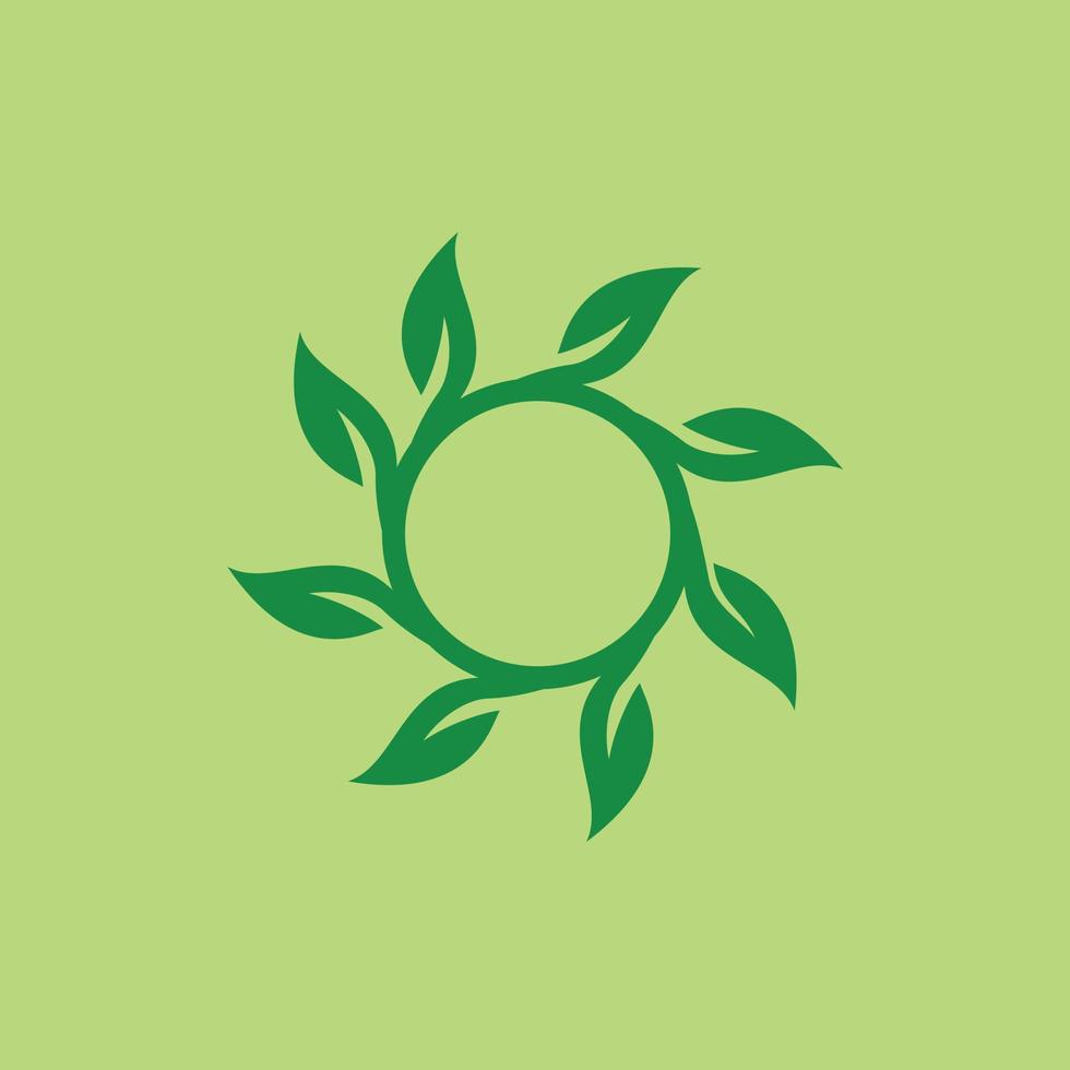 vetor de design de logotipo de folha de círculo verde