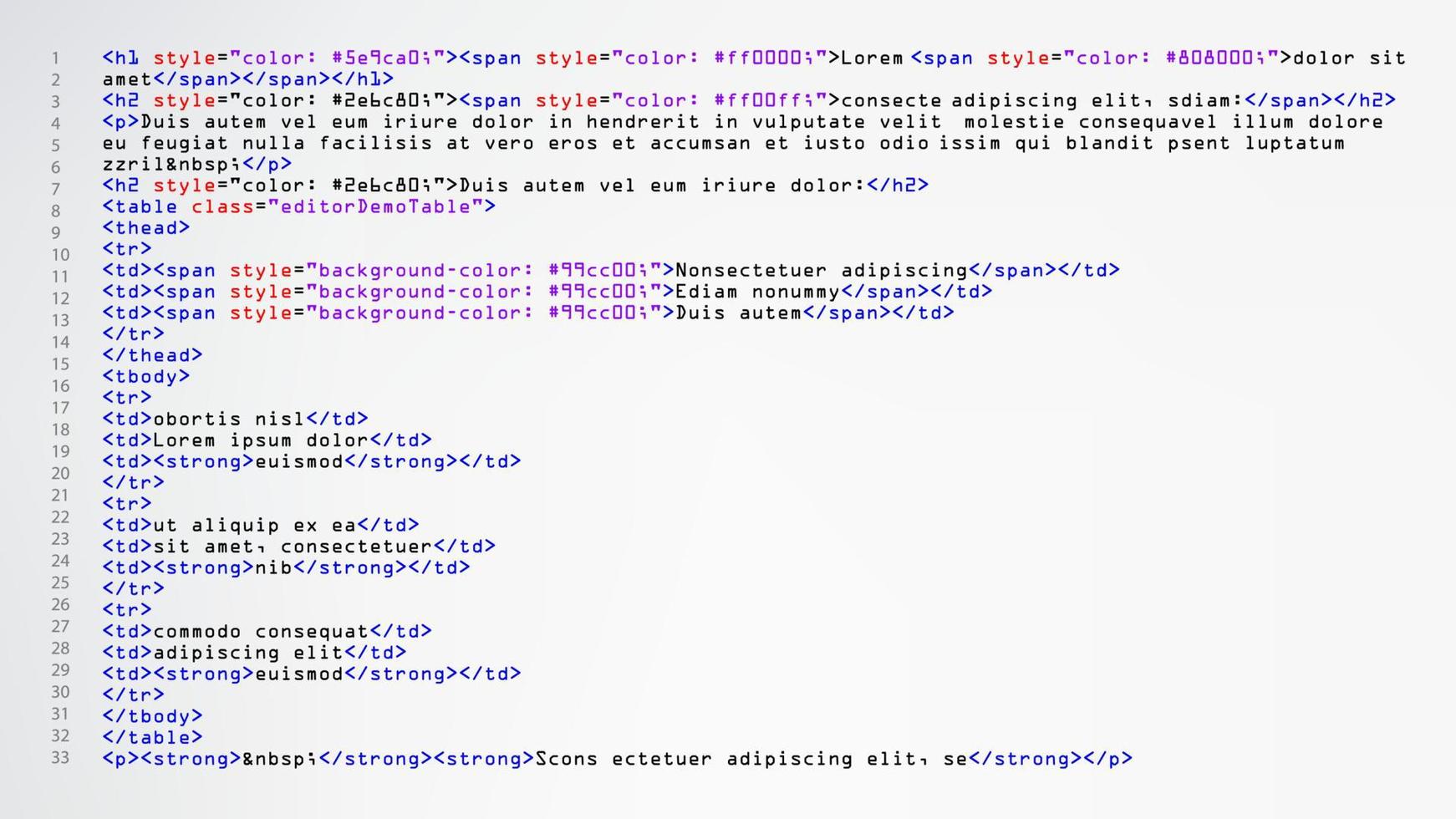 vetor de código abstrato html. tags coloridas na exibição do navegador. Código fonte. script de computador abstrato.