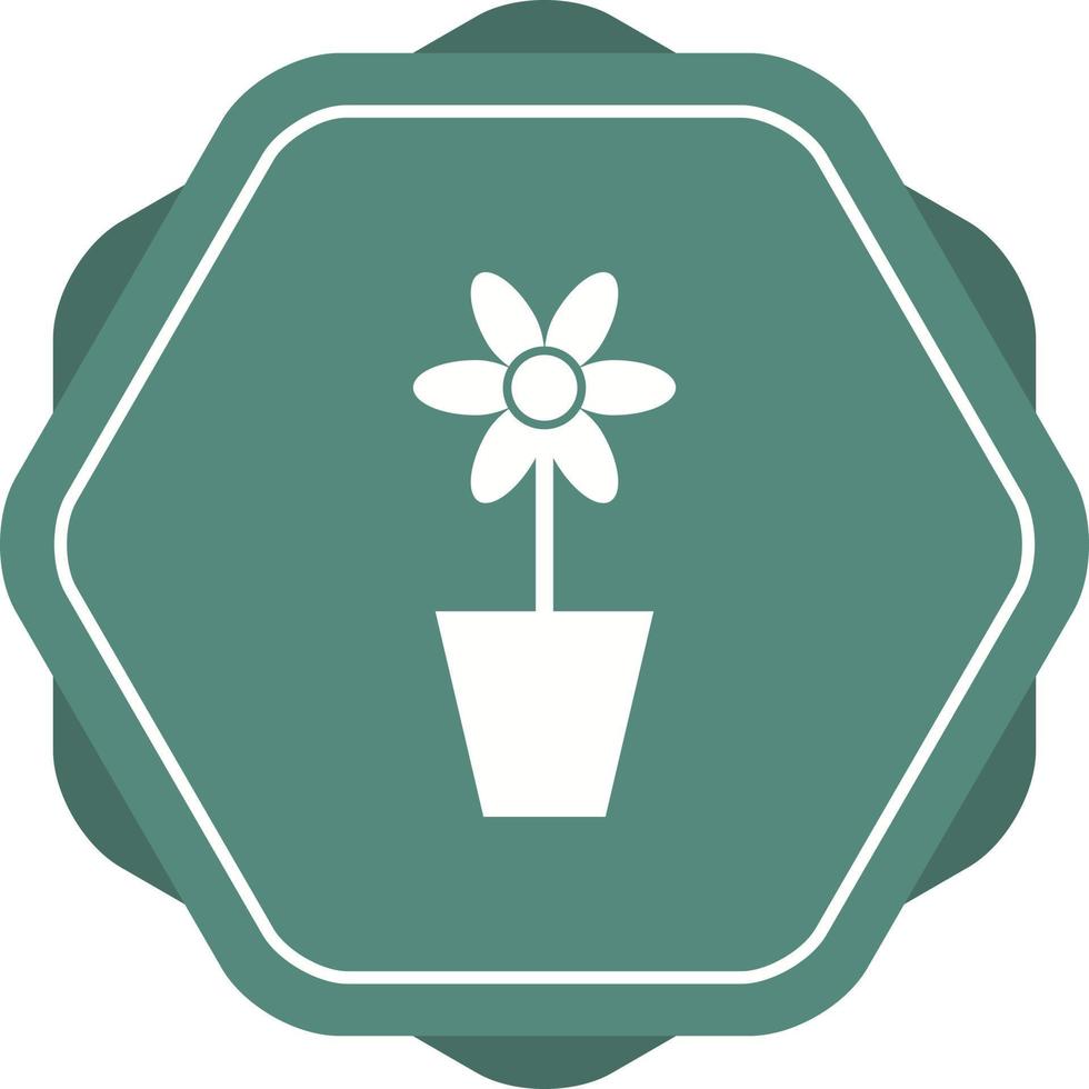 planta única no ícone de glifo de vetor de pote