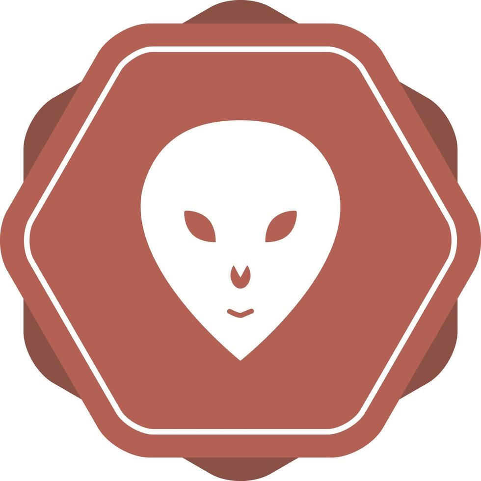 ícone de glifo de vetor de rosto alienígena exclusivo