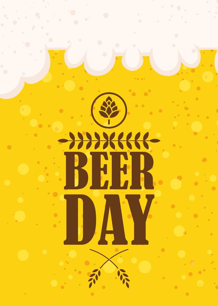 cartaz de comemoração do dia da cerveja com carimbo do selo vetor