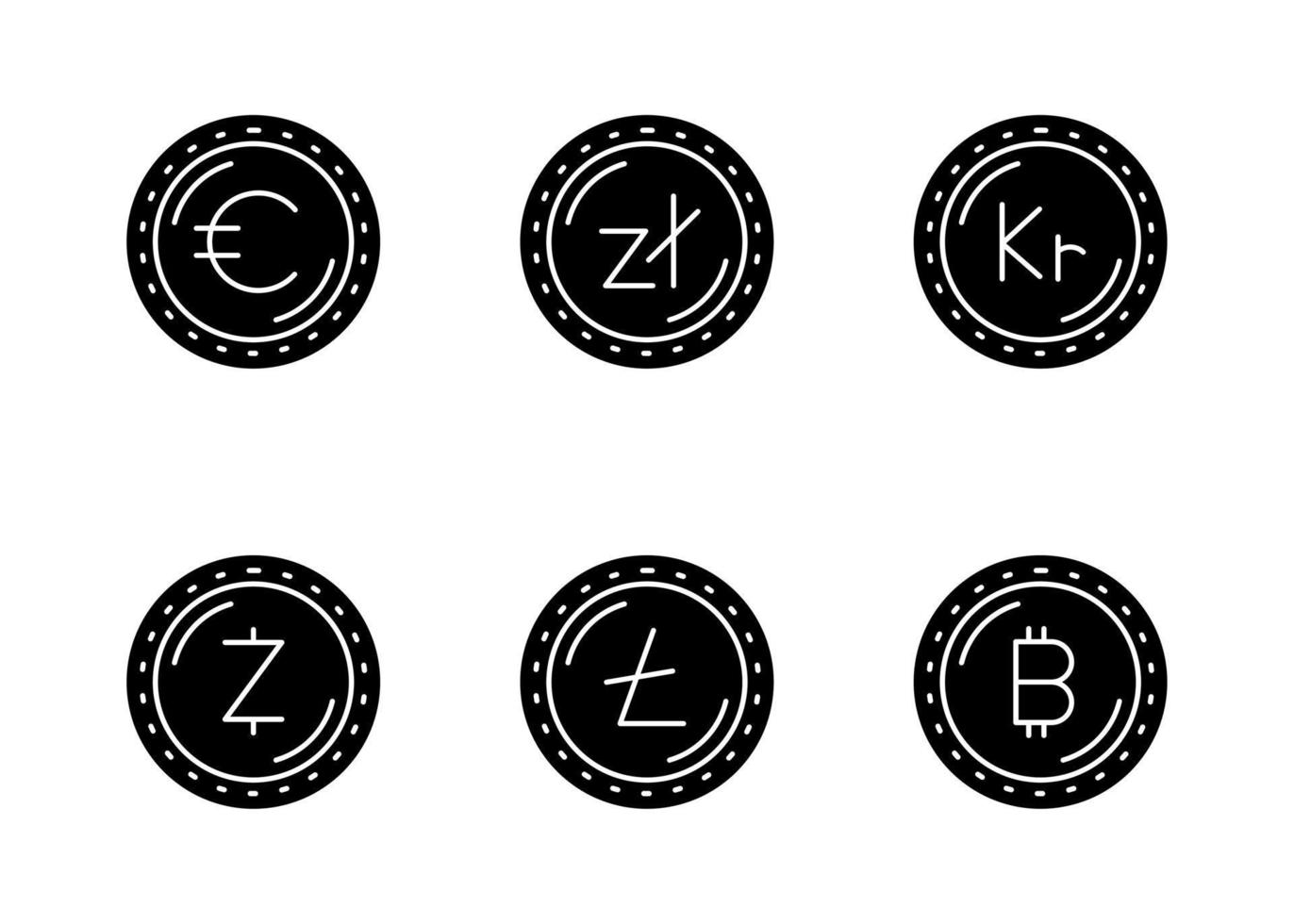 conjunto de ícones vetoriais de moeda vetor