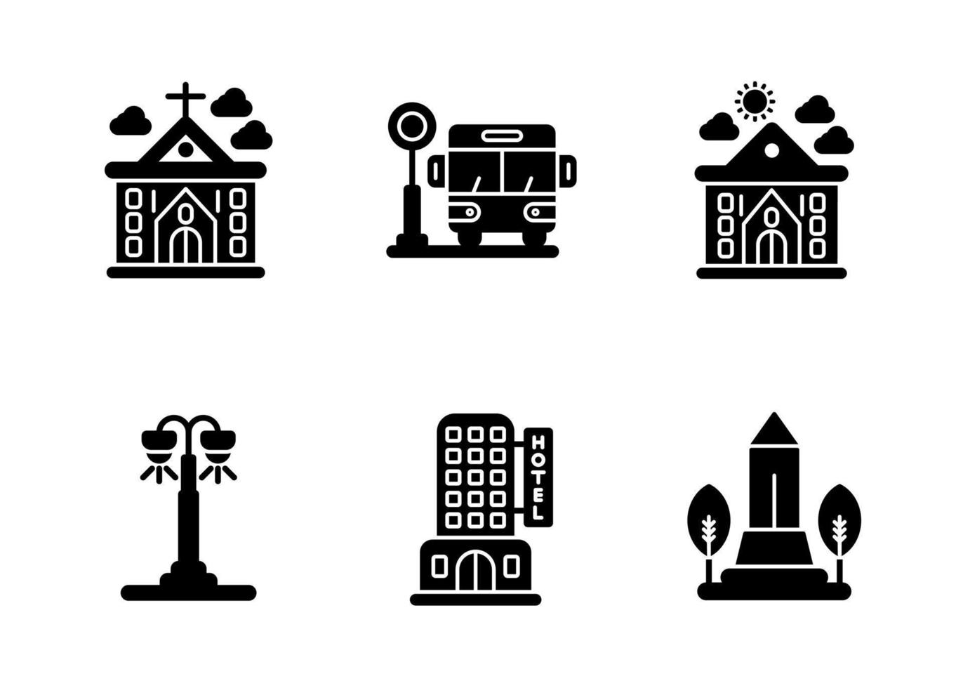 conjunto de ícones vetoriais da cidade vetor