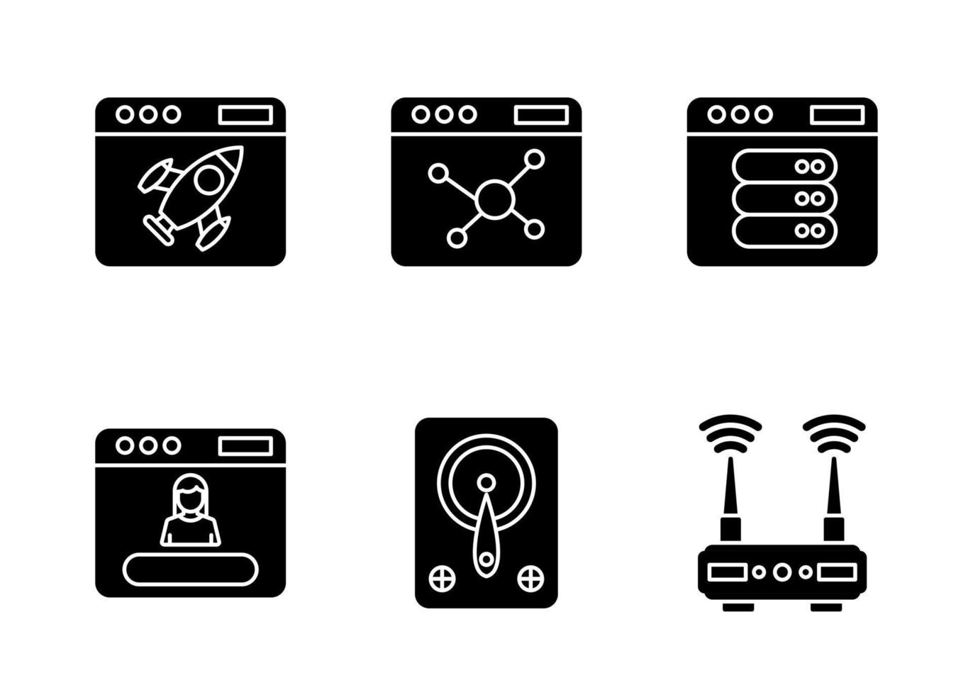 conjunto de ícones vetoriais de desenvolvimento web vetor