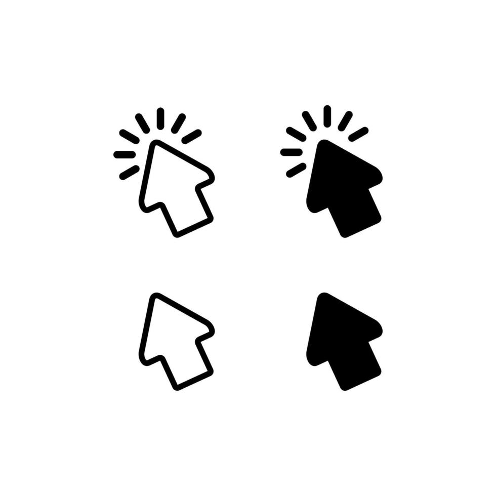 ponteiro ou clique do mouse para ilustração de logotipo ou ícone vetor