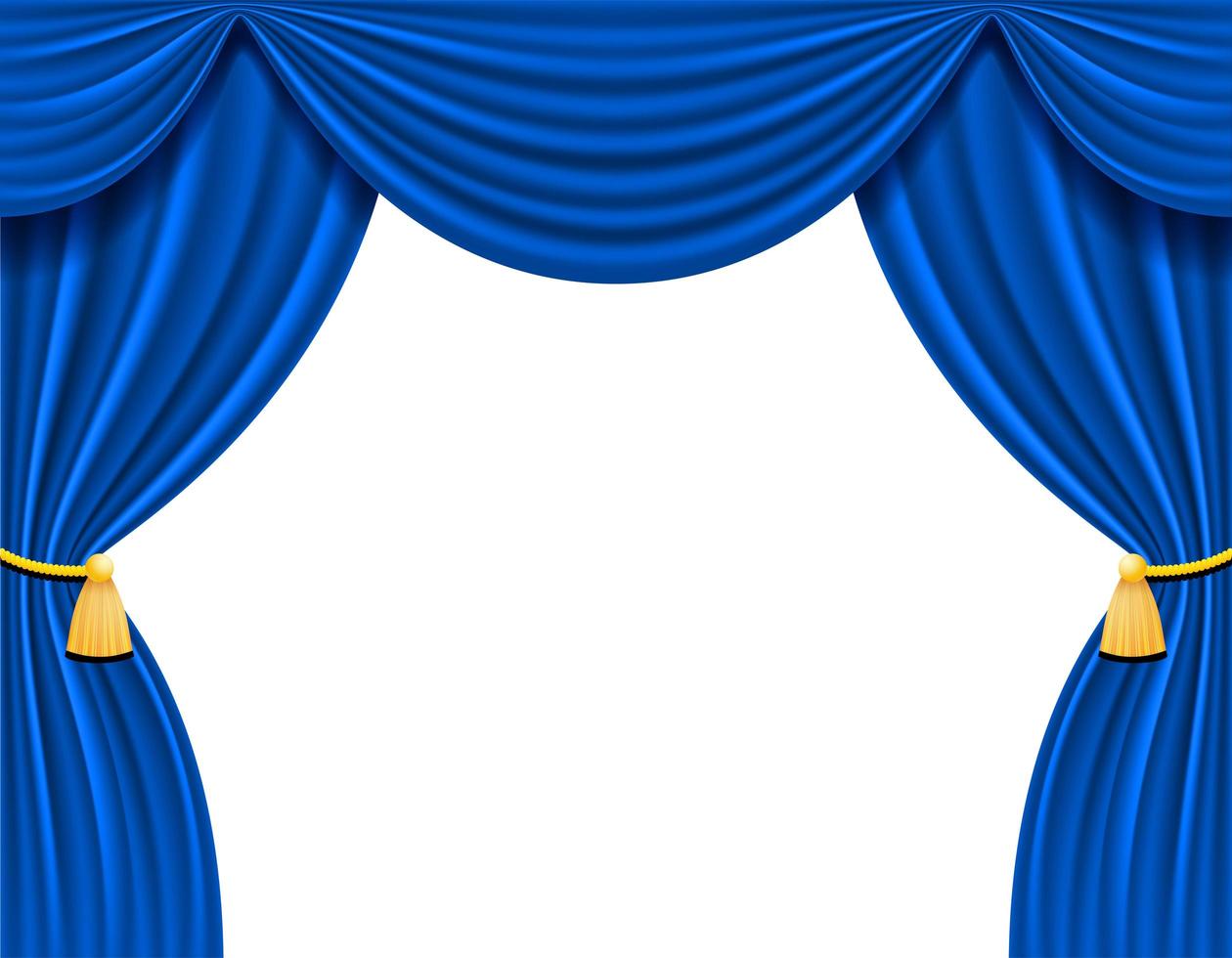 cortina teatral azul para ilustração vetorial de design vetor