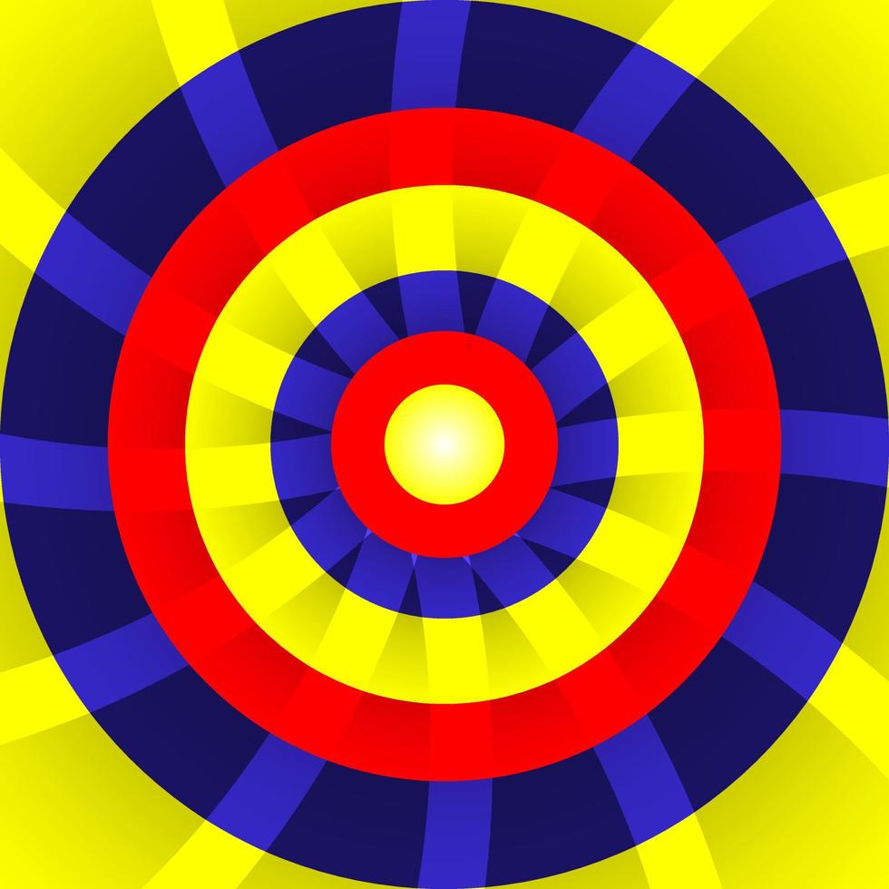 ilustração vetorial abstrato roda colorida vermelho azul amarelo arte fundo vetor