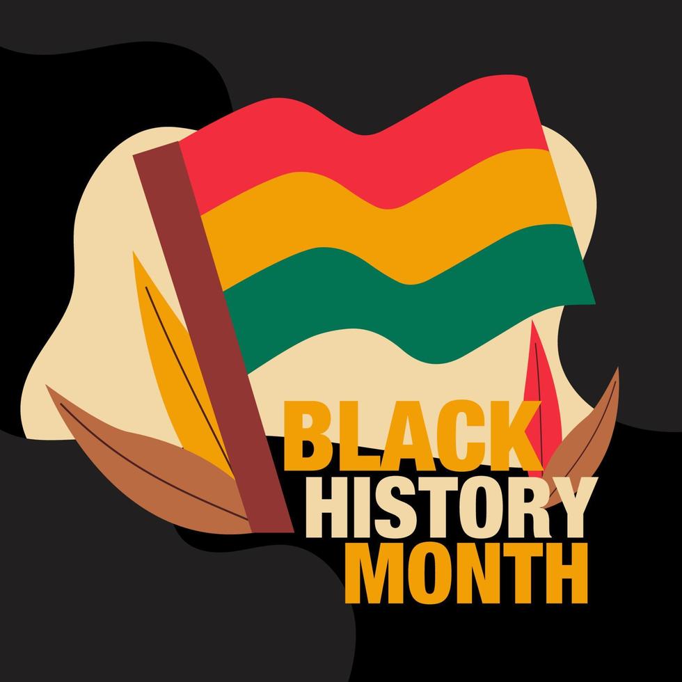 mês da história negra, bandeira da áfrica do sul, ilustração vetorial desenhada à mão vetor