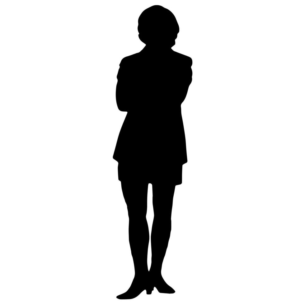 silhuetas vetoriais de mulheres. forma de mulher em pé. cor preta sobre fundo branco isolado. ilustração gráfica. vetor