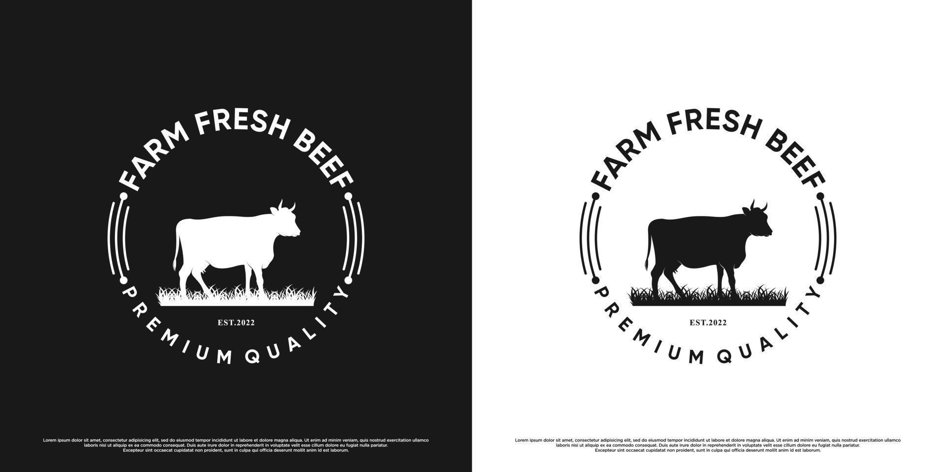 design de logotipo de vaca com conceito exclusivo vetor premium parte 2
