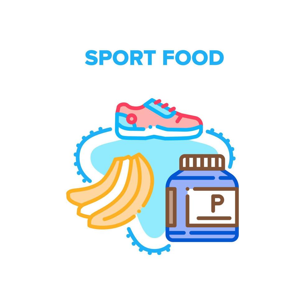 ilustração de cores do conceito de vetor de prato de comida esportiva