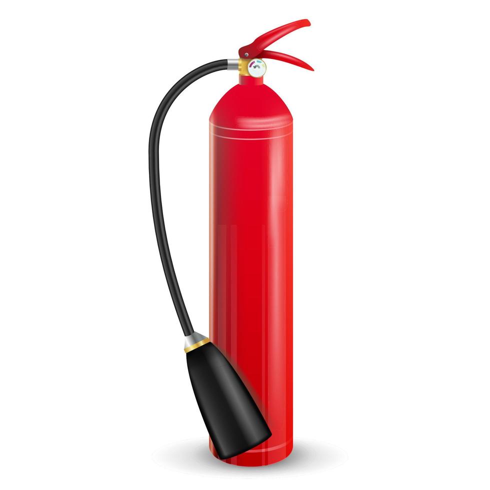 vetor de extintor de incêndio. ilustração isolada de sinal de extintor de incêndio vermelho realista 3d