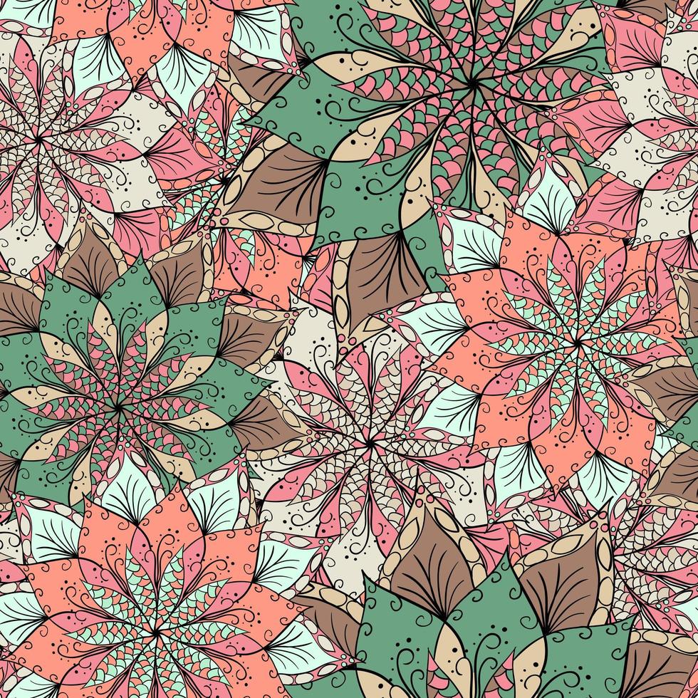 fundo de mandala de flores. vetor