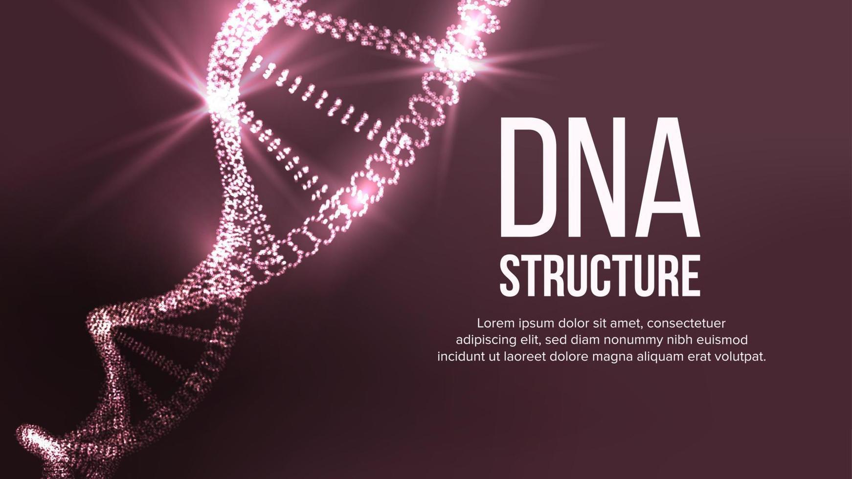 vetor de estrutura de dna. célula digital. cromossomo saudável. símbolo da evolução. ilustração