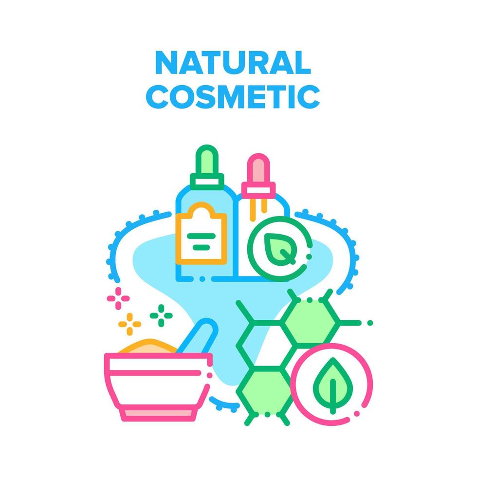 ilustração de cor de conceito de vetor cosmético natural