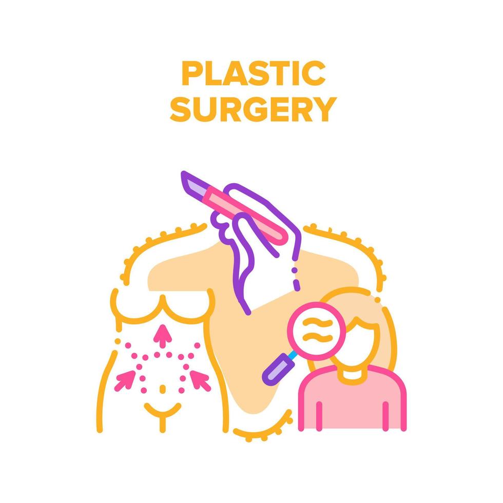 ilustração de cor de conceito de vetor de cirurgia plástica