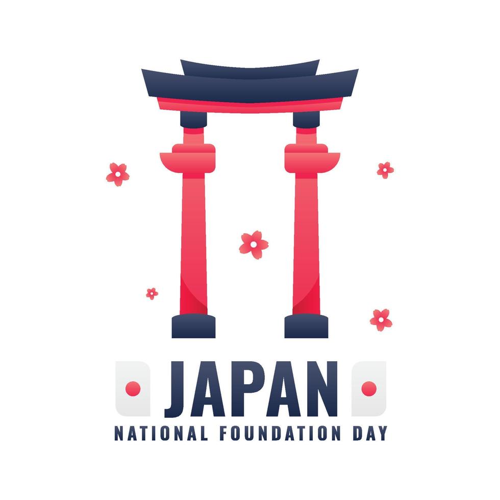 fundo do dia da fundação nacional do japão com design elegante vetor