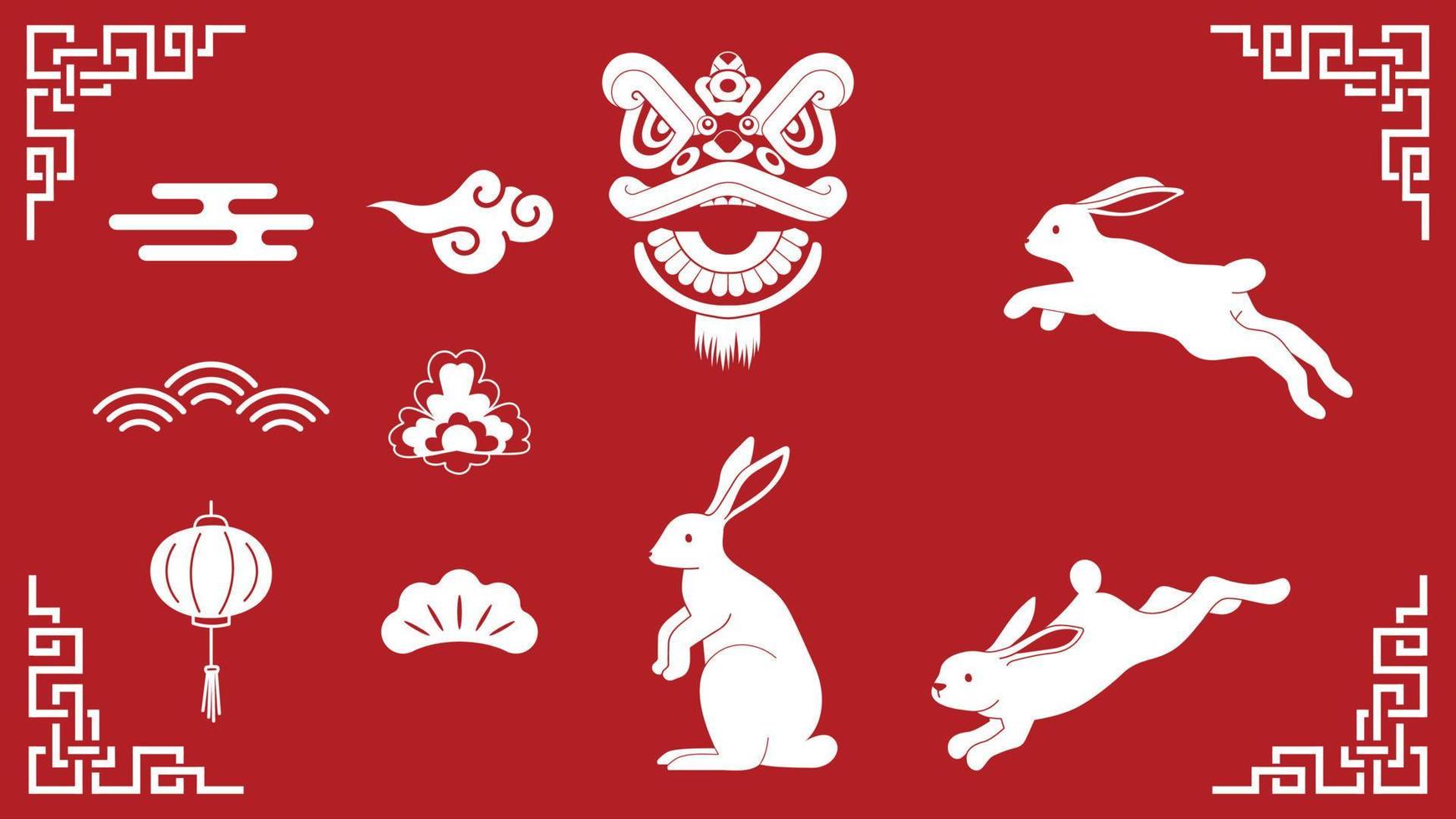 ilustração vetorial de ornamento de ano novo chinês vetor