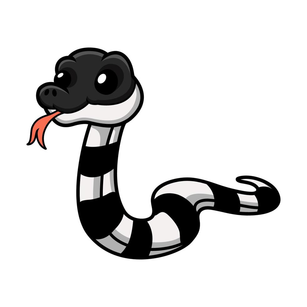 bonito desenho de cobra krait em faixas vetor