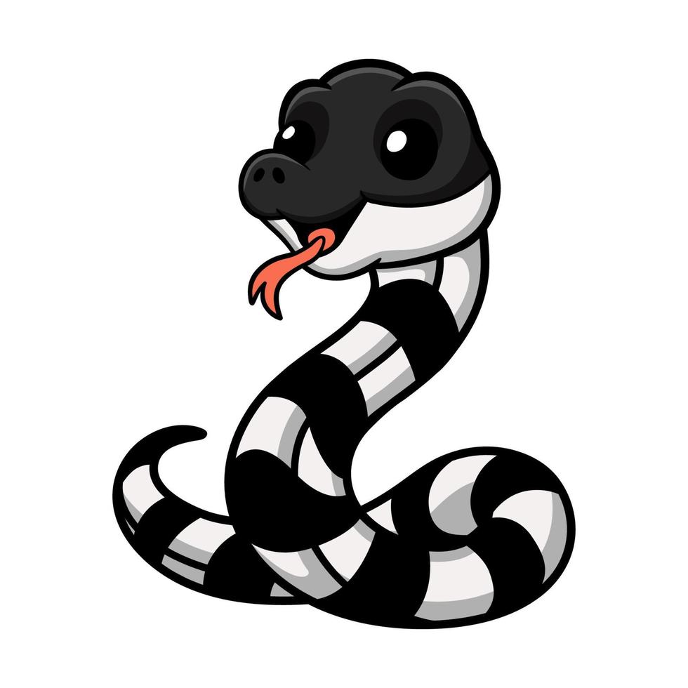 bonito desenho de cobra krait em faixas vetor