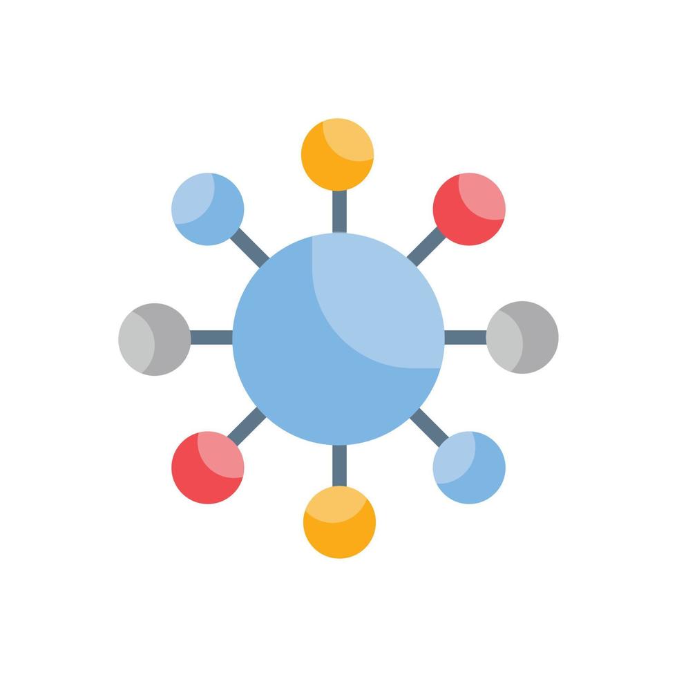 ícone plano de conexão global. ilustração vetorial. eps 10 vetor