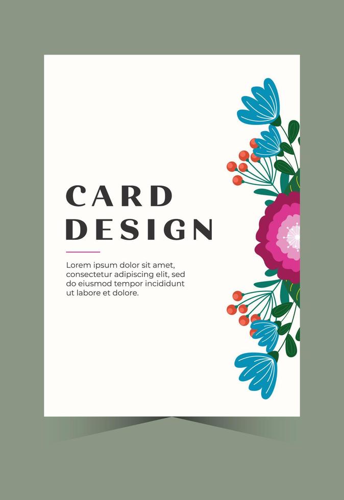 cartão de convite de casamento de flor. design de cartão floral. ilustração floral de cartão de design. cartão romântico vetor