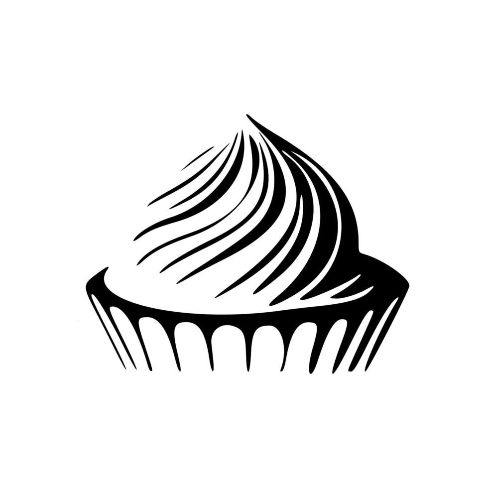 logotipo atraente do bolo. ideal para padarias, pastelarias e qualquer negócio relacionado com sobremesas e doces. vetor